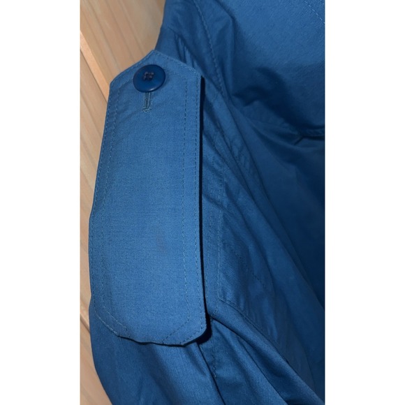 Vintage LONDON FOG Trench Coat Turquoise Blue Women's 16 Reg Belted USA - Picture 4 of 16